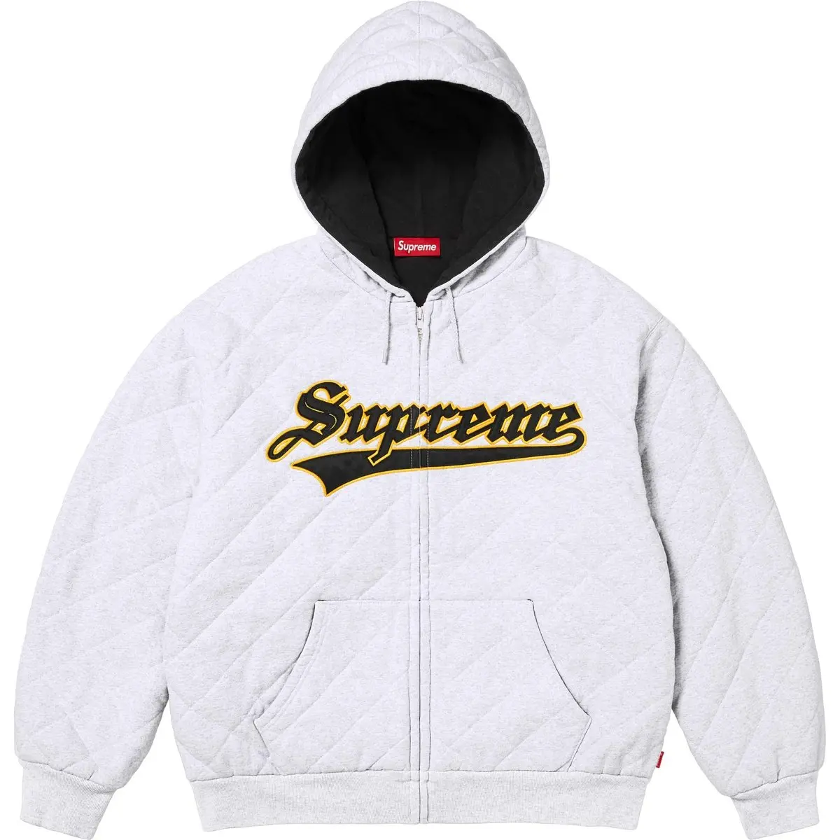 Стеганый свитер с капюшоном на молнии Supreme, зеленый camouflage/зеленый camo — фото 2