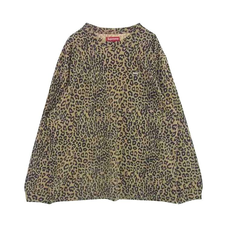 

Футболка Supreme Small Box Long-Sleeve Tee Leopard, желто-коричневый