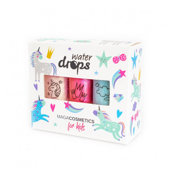 

Набор: Детский водный лак для ногтей в стиле «Зимняя сказка», 3x6 мл Maga Cosmetics Water drops