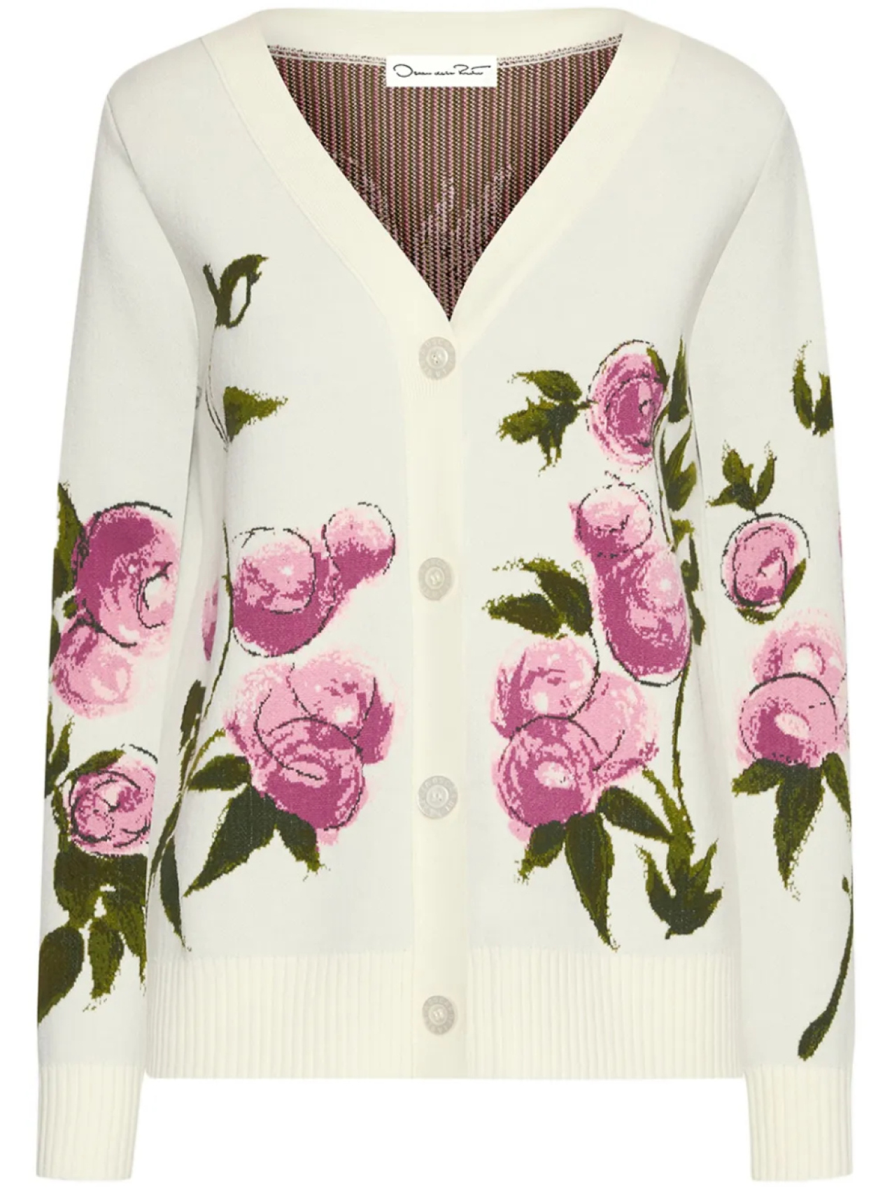 

Oscar de la Renta кардиган Painted Roses, белый