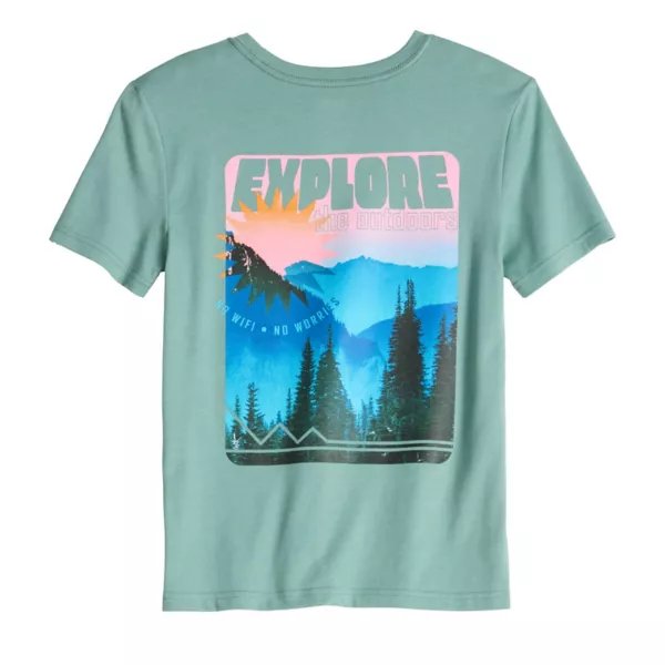 

Футболка с коротким рукавом и принтом для мальчиков 8-20 лет на каждый день Sonoma Goods For Life, цвет elevate mountain green