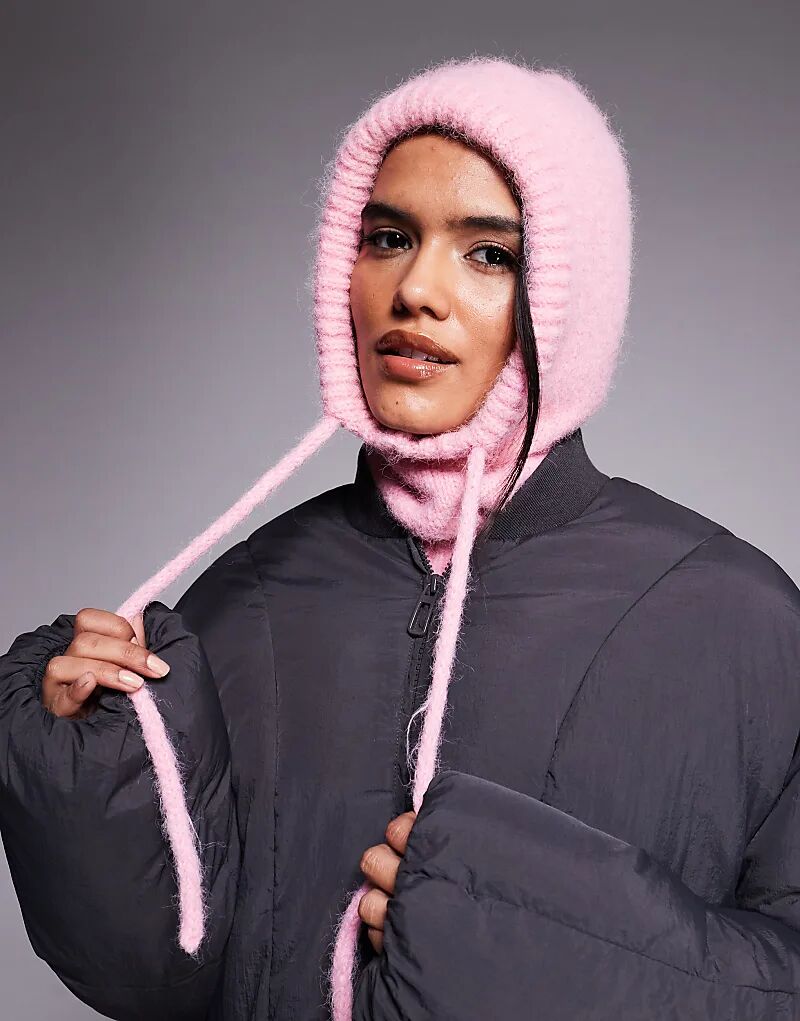 

Пушистый вязаный снуд Kiwi & Co с завязками на ощупь, розовый