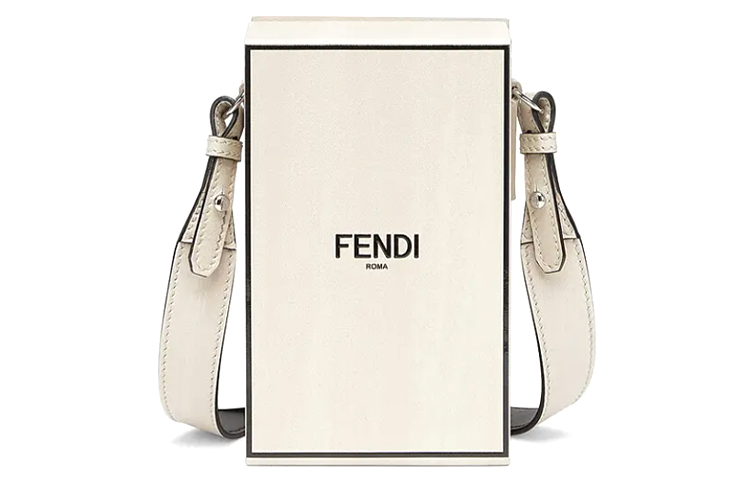 

FENDI Кожаная сумка-бокс Чехол для телефона Сумка через плечо Унисекс кроссбоди белый