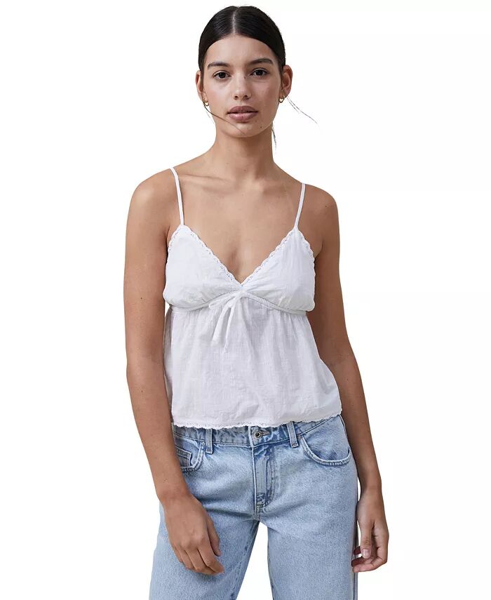 

Женская хлопковая кружевная майка COTTON ON, белый