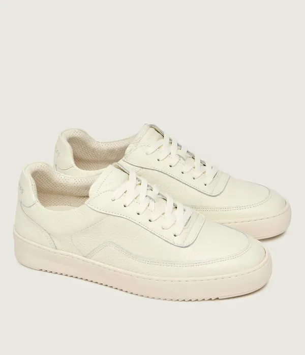 Кроссовки из кожи с зернистой текстурой «Мондо» Filling Pieces, экрю — фото 3