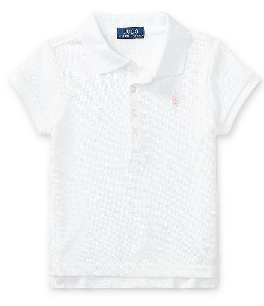 

Детская одежда Polo Ralph Lauren Рубашка-поло в сетку для маленьких девочек 2T-6X, белый
