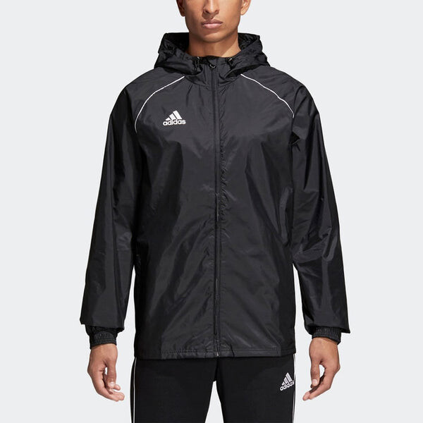 Куртка adidas Core18 Rn Jkt Woven hooded Soccer/Football Logo Jacket Black, черный — фото 3