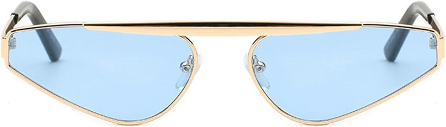 

Женские солнцезащитные очки «кошачий глаз» Helena, модные узкие очки в стиле Y2K, треугольные линзы, металлический корпус, защита от УФ-излучения UV400 для использования на открытом воздухе, C6