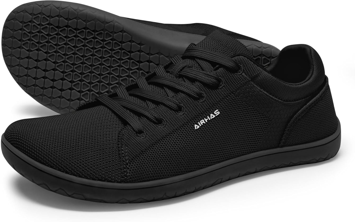 

Мужские обувь Легкие прогулочные туфли Широкий носок Гибкие кроссовки с нулевым падением для мужчин Летние минималистичные повседневные туфли Airhas, черный