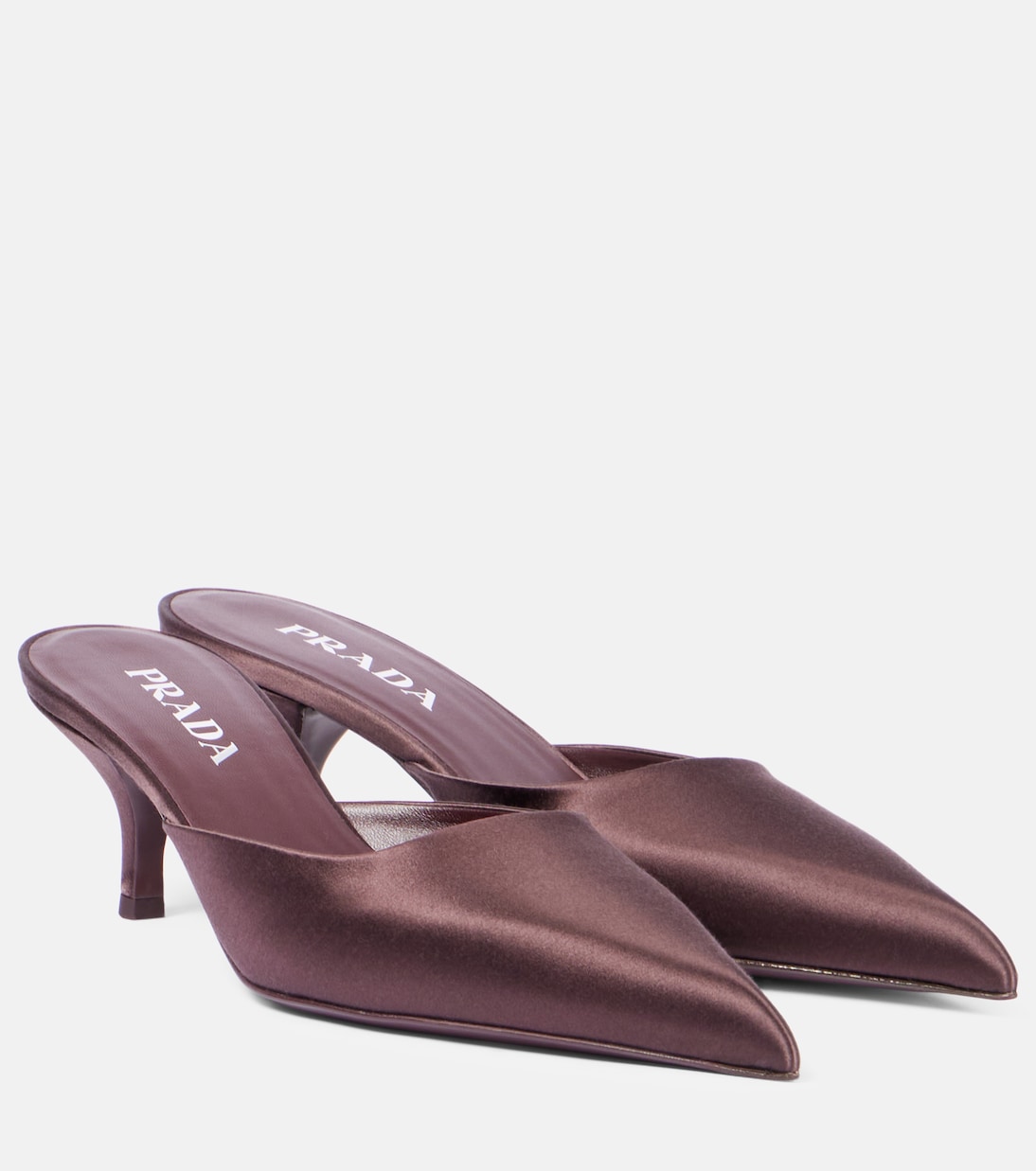 Сатиновые шлепанцы Prada, Bordeaux