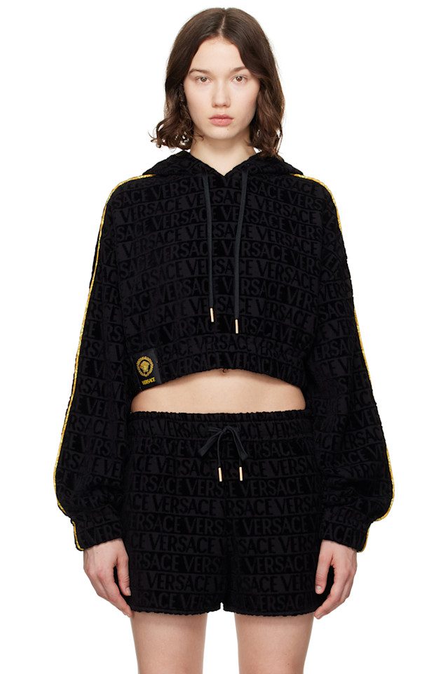 

Кроп худи I heart baroque Versace, мультиколор