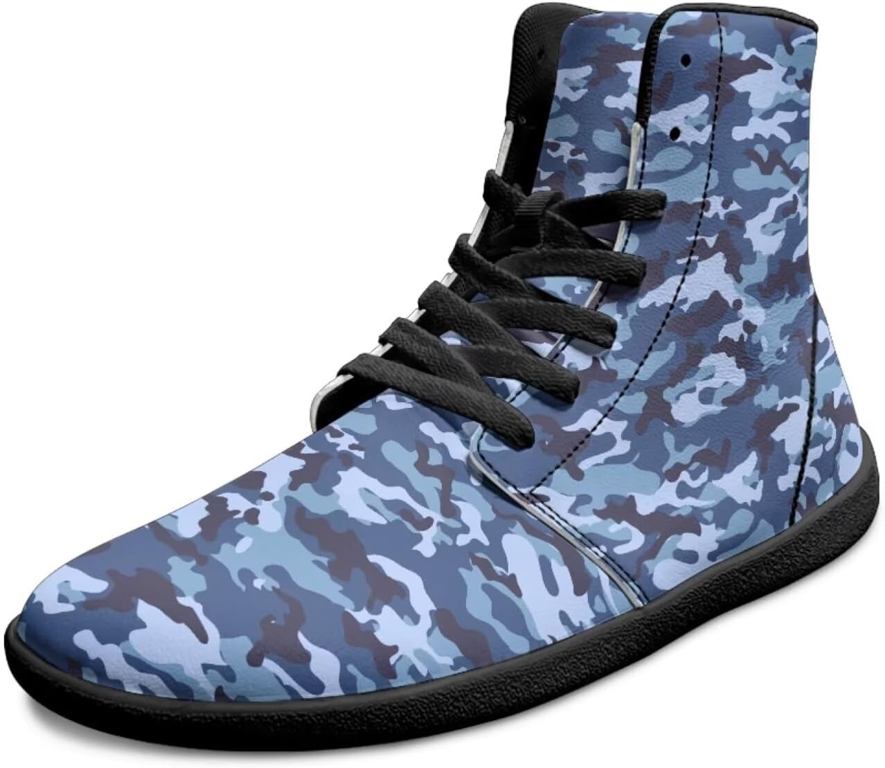 

Мужские высокие кроссовки Barefoot с широкой коробкой для пальцев, подошвой с нулевым уклоном, противоскользящие, для походов и бега, ботинки до щиколотки Xixirimido, синий