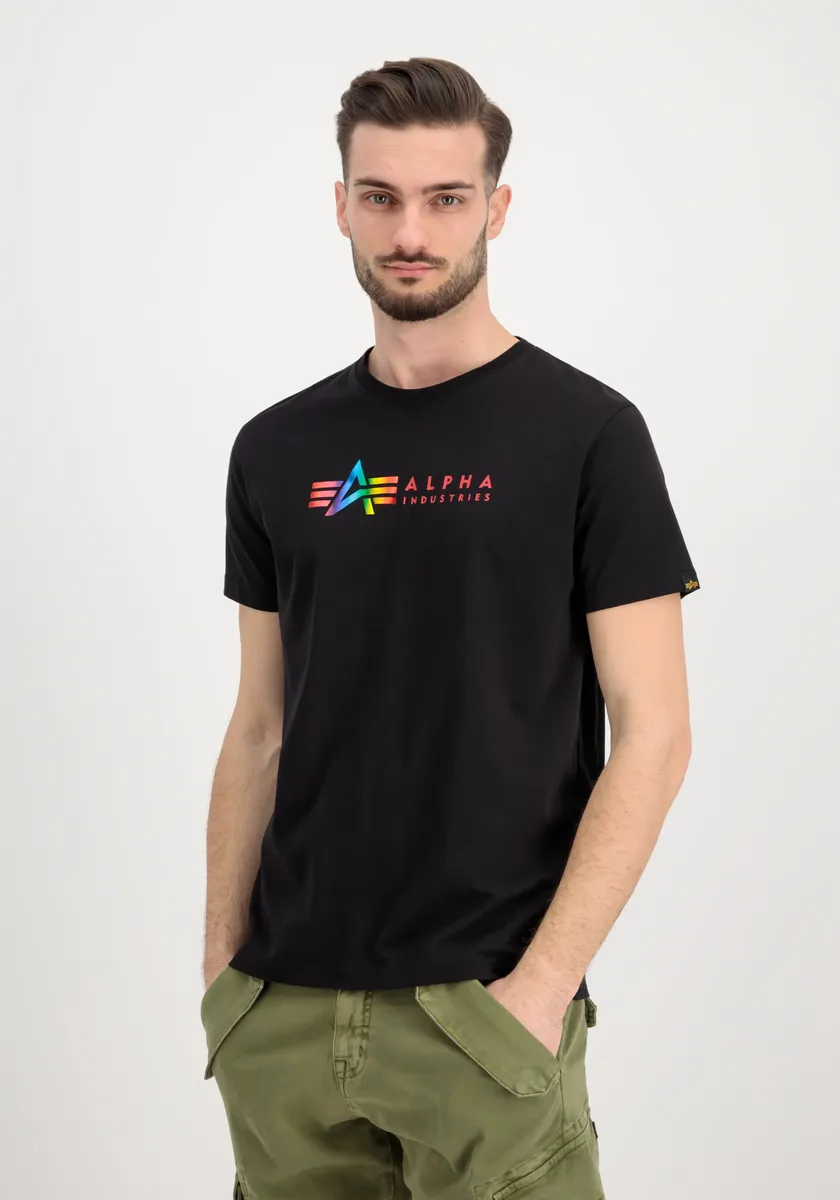

Футболка Alpha Industries " Alpha Industries Мужчины - Футболки Alpha Label T Metal", цвет Black/Metal Red