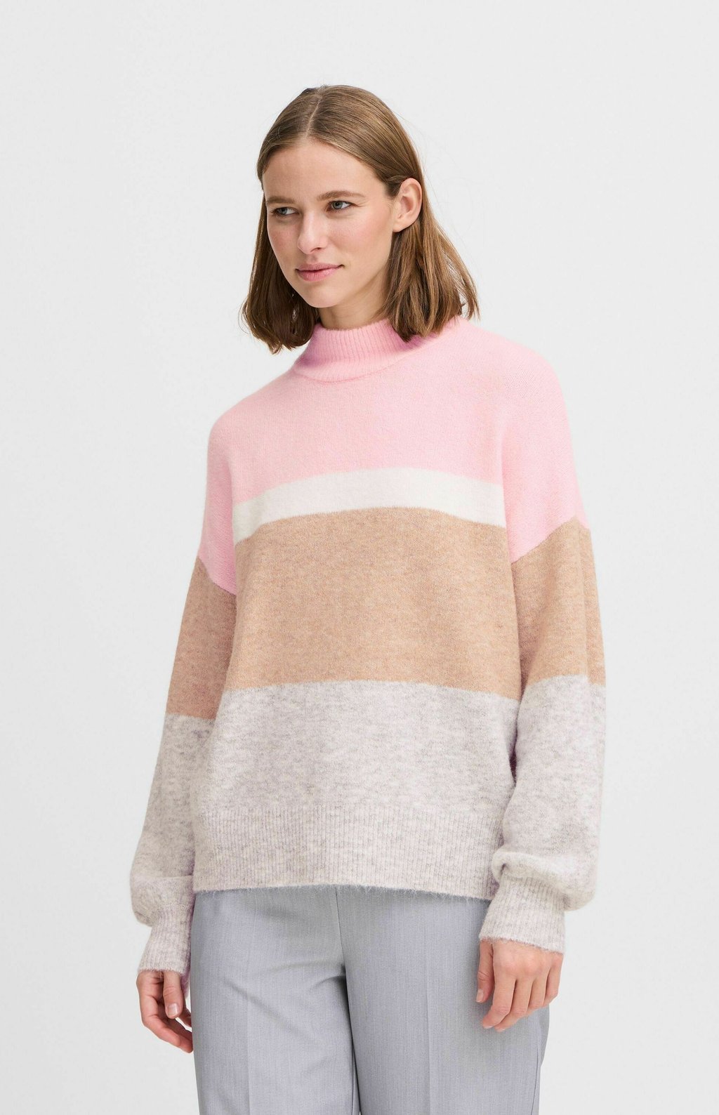 

Свитер BYOMEA STRIPED b.young, розовый