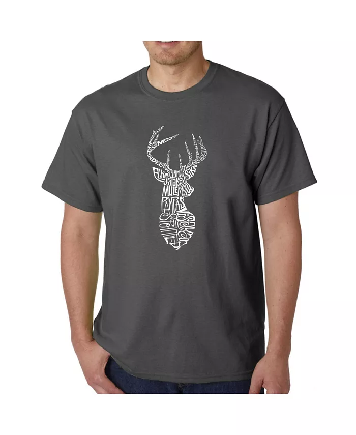 

Мужская футболка Word Art - Types of Deer LA Pop Art, серый