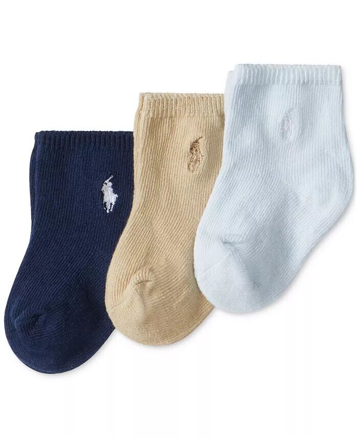 

Носки для маленьких мальчиков с вышитым логотипом Ralph Lauren, набор из 3 шт Polo Ralph Lauren, белый