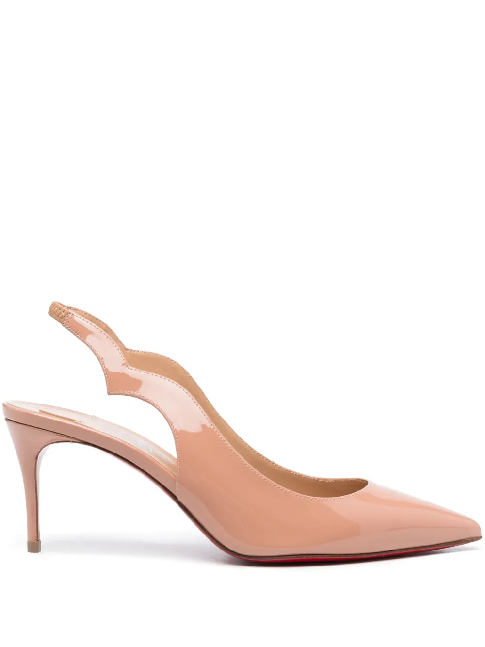 Туфли Hot Chick 70 с ремешком на пятке Christian Louboutin, нейтральный
