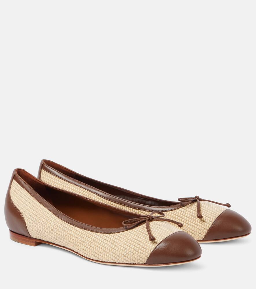 Балетки Capbl из рафии Manolo Blahnik, 2079 Dbrw/1105 Dcrm