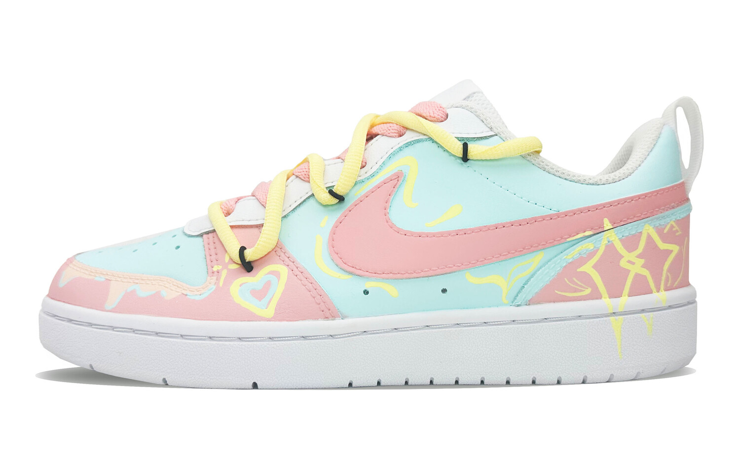 

Кроссовки Nike Court Borough Skateboarding Shoes Women's Low-top White/pink/blue, розовый
