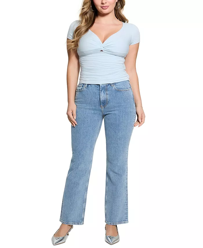 

Женский топ Charlotte с узлом и сборками GUESS, синий