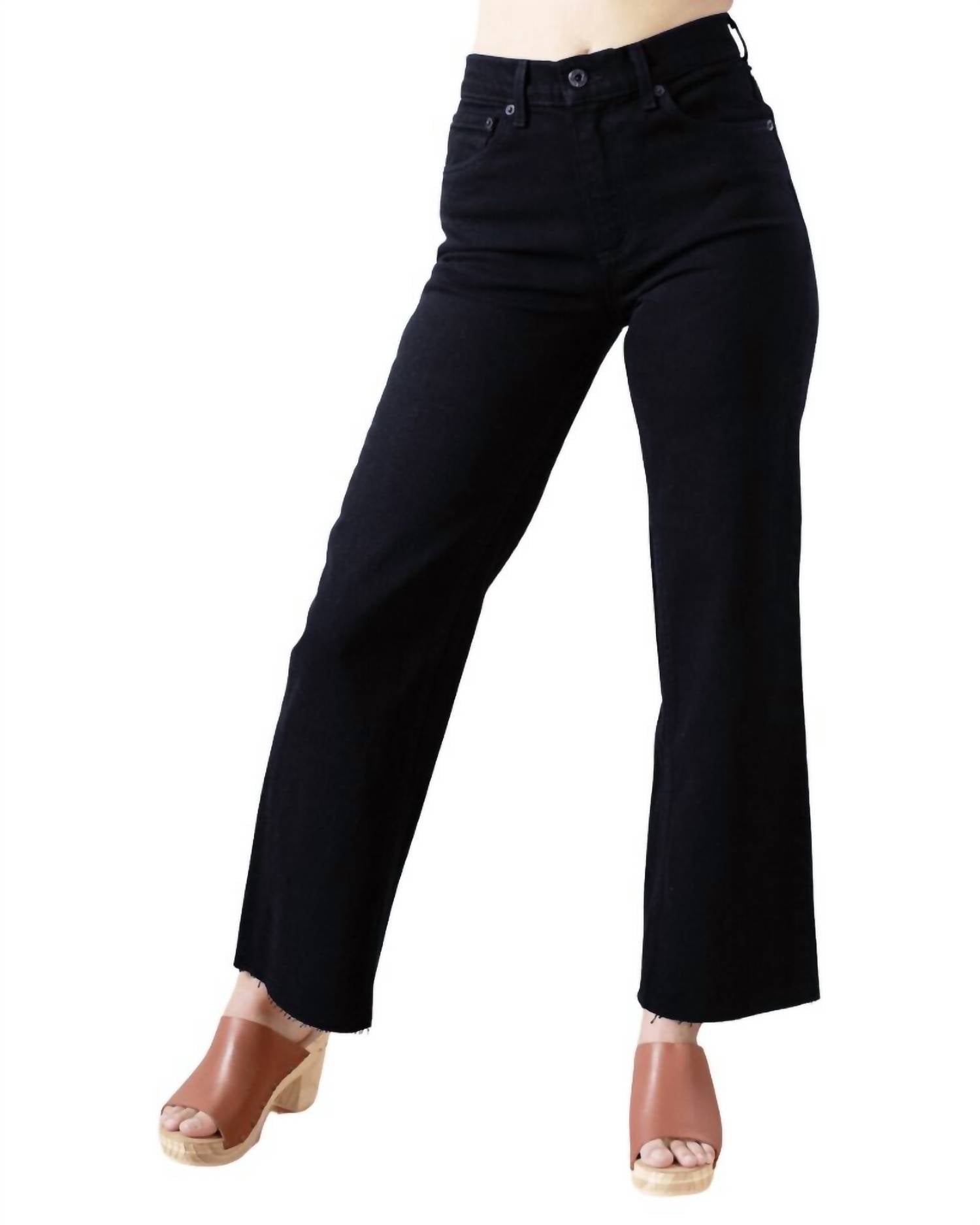 

Джинсы Slim Crop Wide Leg из черной смолы ASKK NY