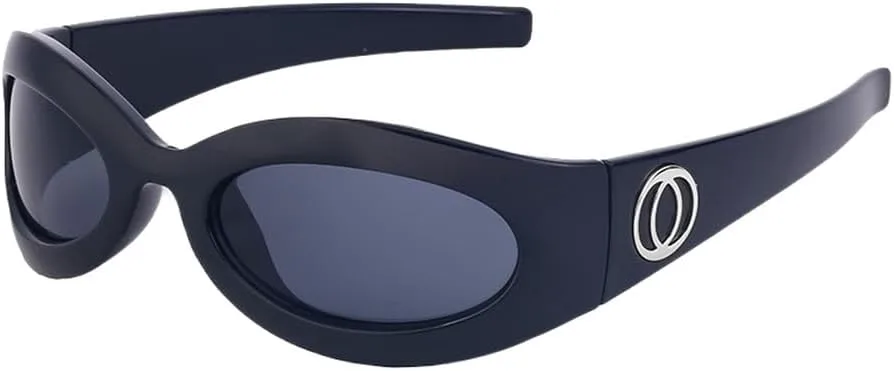 

Овальные солнцезащитные очки с обтекаемой формой для женщин и мужчин в стиле стимпанк. Модные солнцезащитные очки для мужчин и женщин WNCKSQ, C2 Silver Black