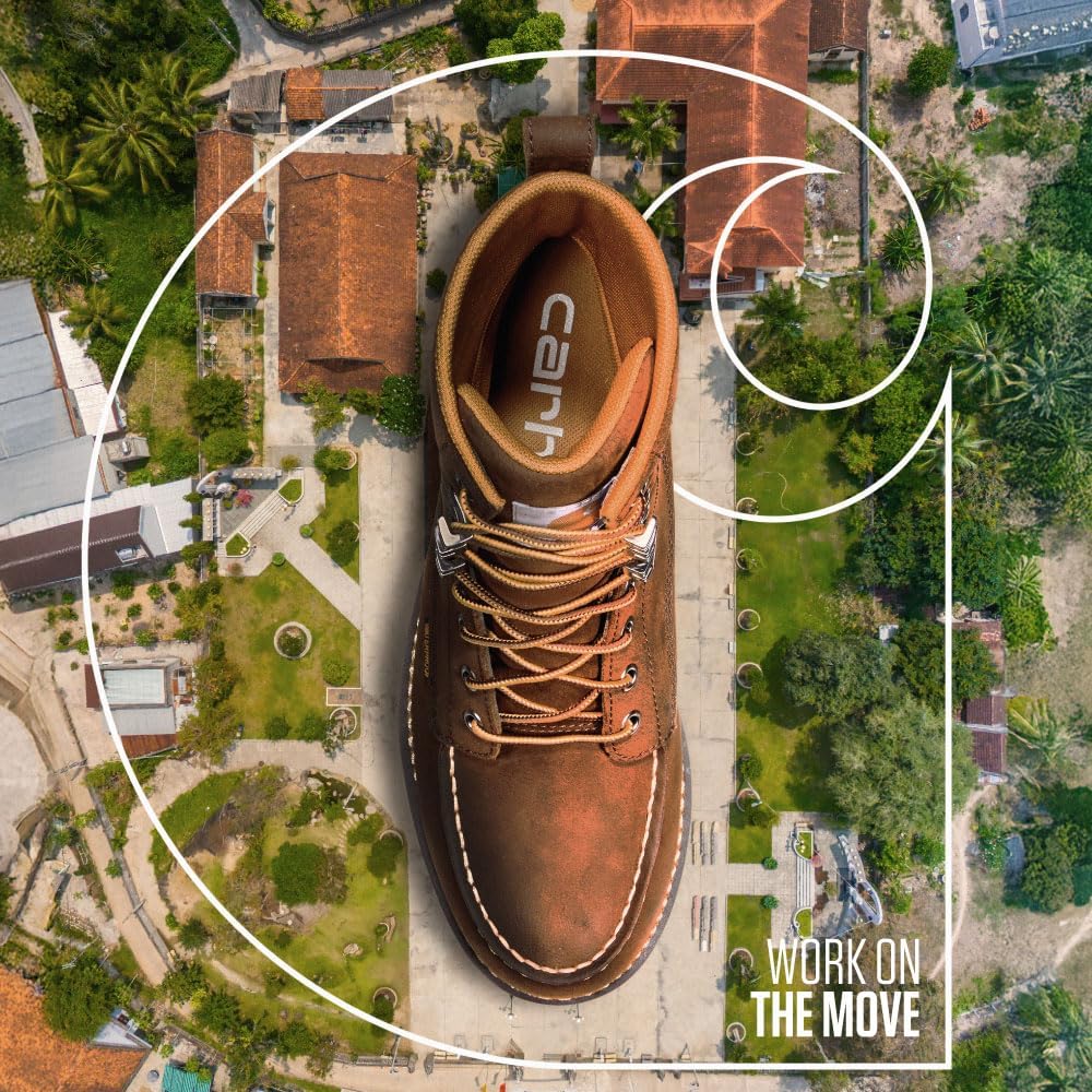 Мужские водонепроницаемые ботинки Carhartt Moc с мягким носком и танкеткой высотой 8 дюймов, Chocolate Brown Oil Tanned — фото 2
