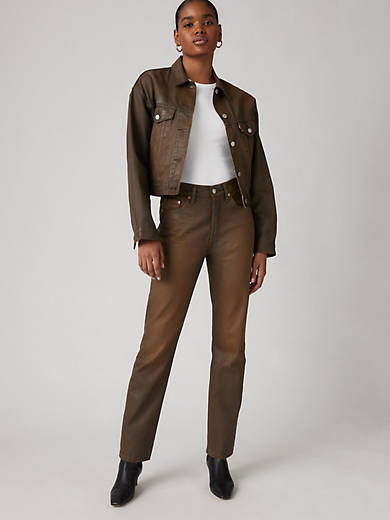 

Женские джинсы с оригинальным покрытием 501 Levi's, цвет Pay Day - Brown