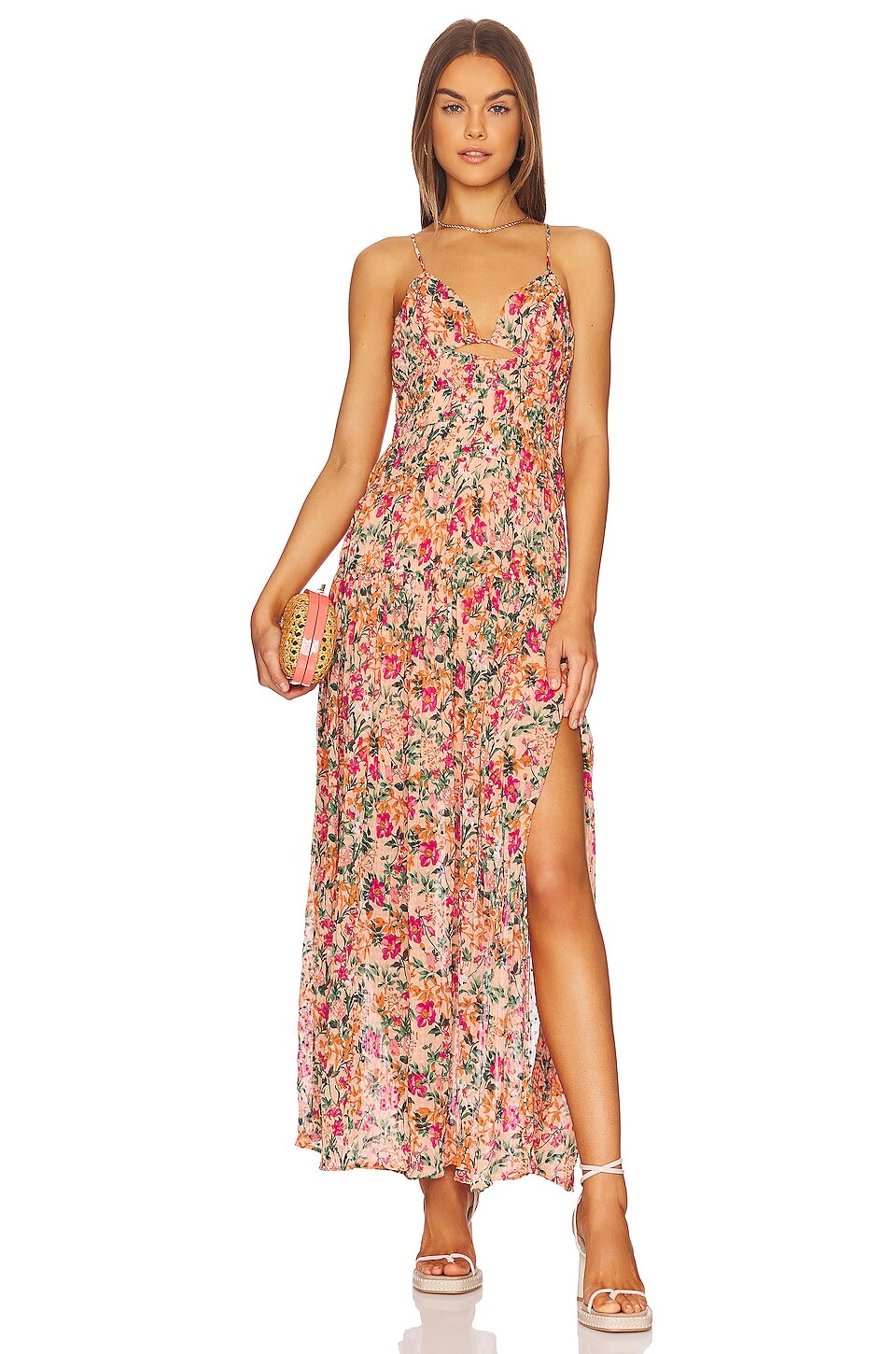 

Платье ASTR the Label Tropics, цвет Peach Fuchsia Floral