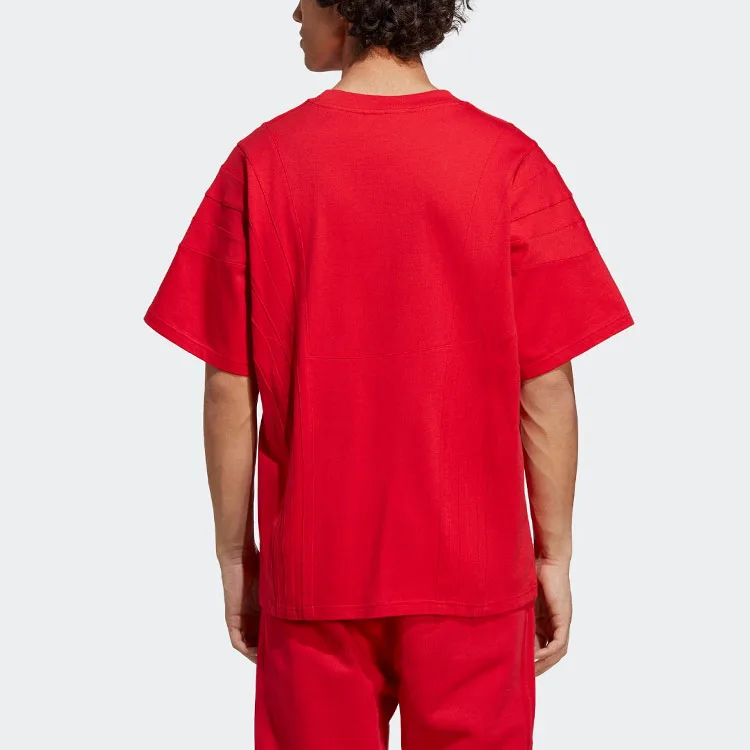 Adidas Originals Футболка Blue Version Collection мужская светло-алого цвета с круглым вырезом и прямым кроем — фото 4