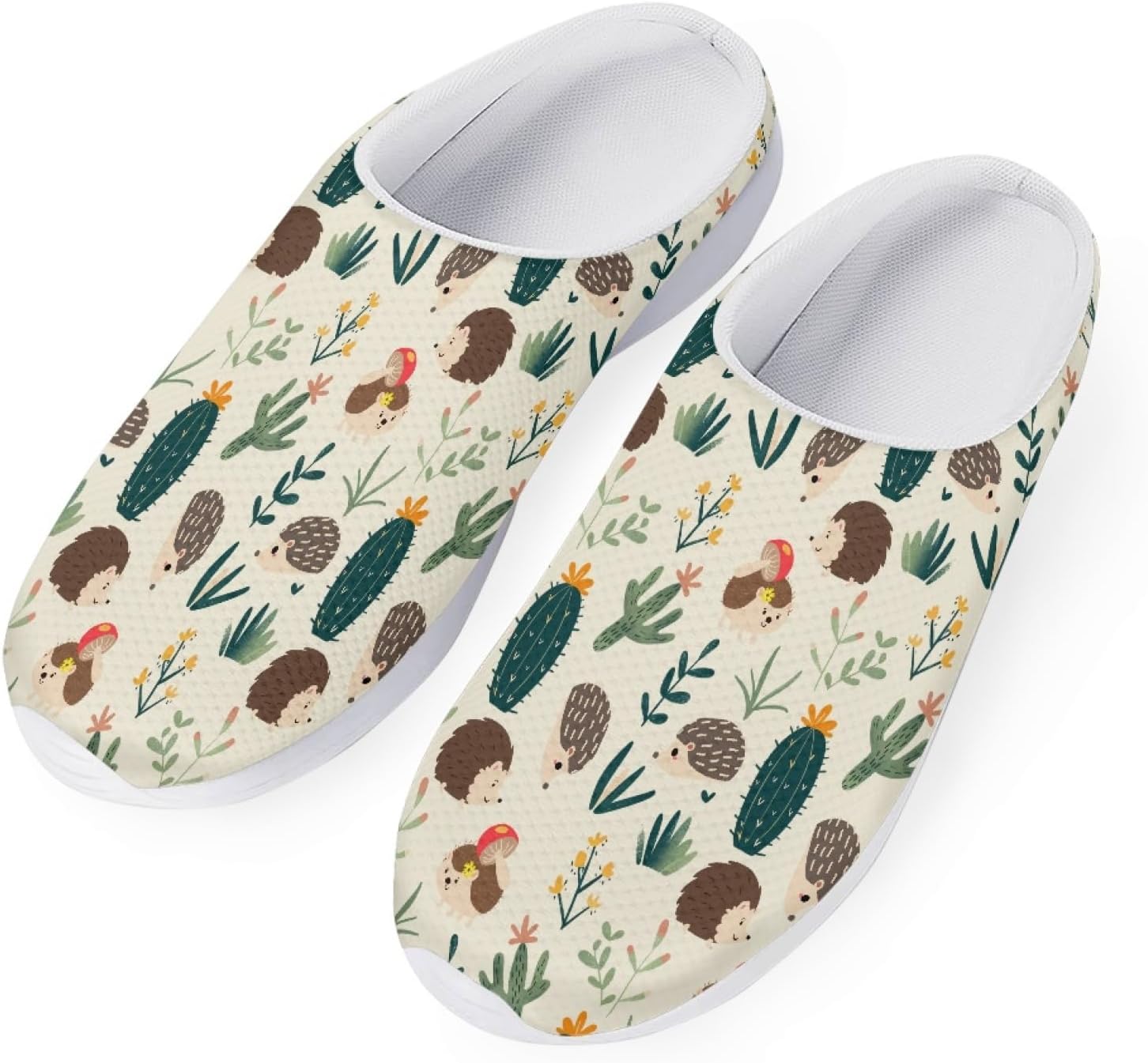 

Сандалии-слипоны Boatee для женщин и мужчин с поддержкой свода стопы, садовая обувь, Aesthetics Hedgehog Cactus