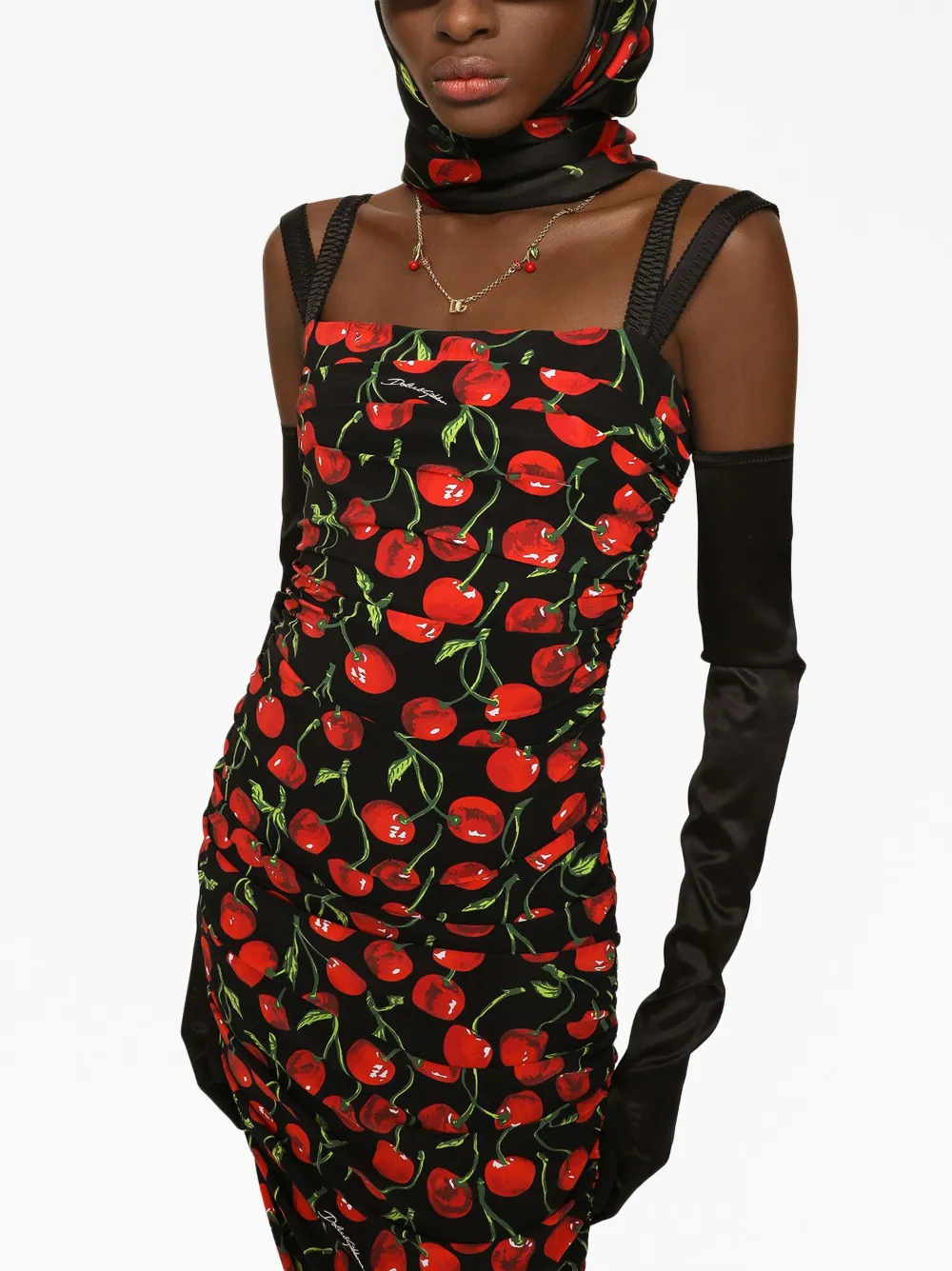 Колье с кристаллами и логотипом DG DOLCE & GABBANA, золотой — фото 2