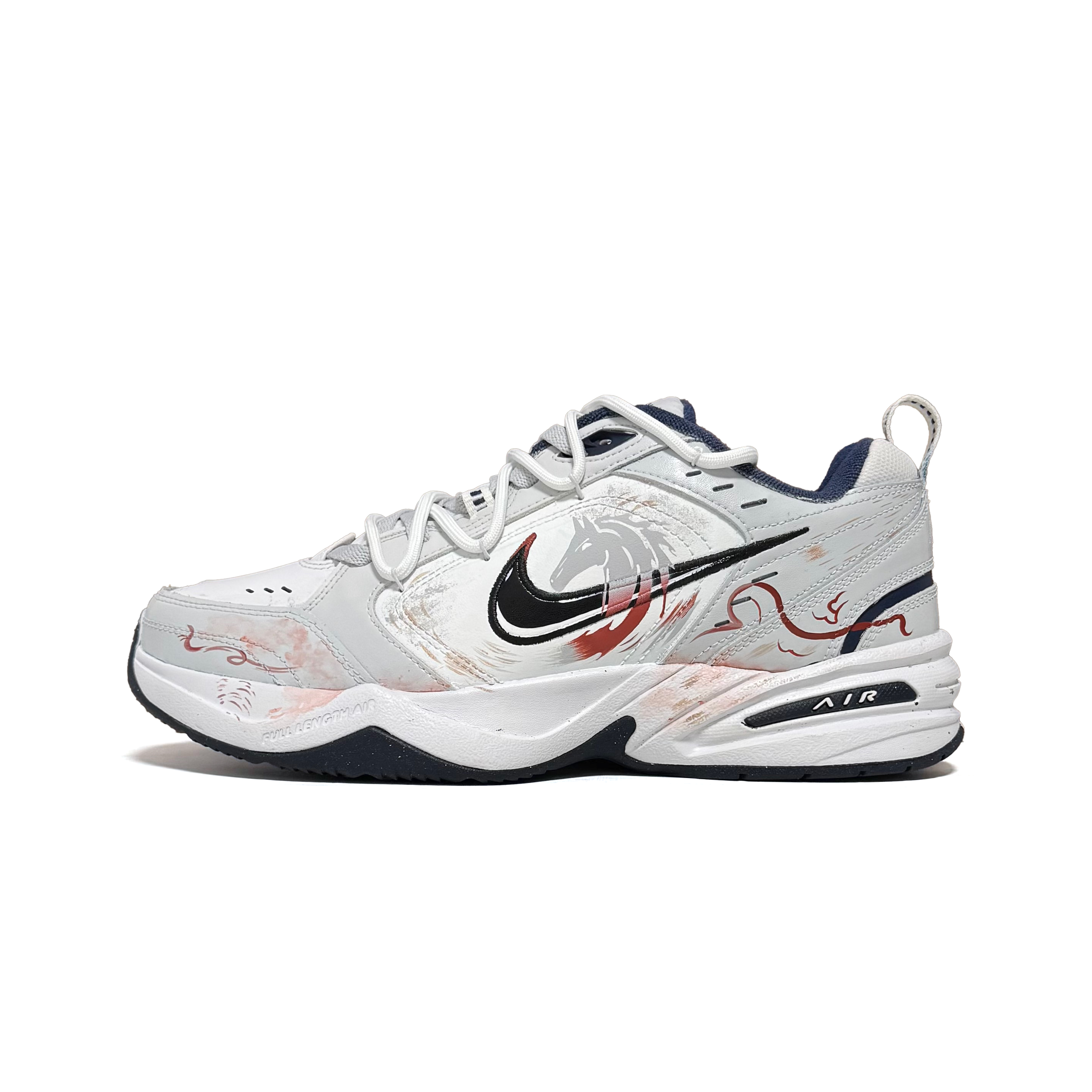 

Кроссовки Air Monarch 4 Leading The Way 20 Slip Resistant, Abrasion Resistant, Height Increasing Low top Chunky Nike, серый красный