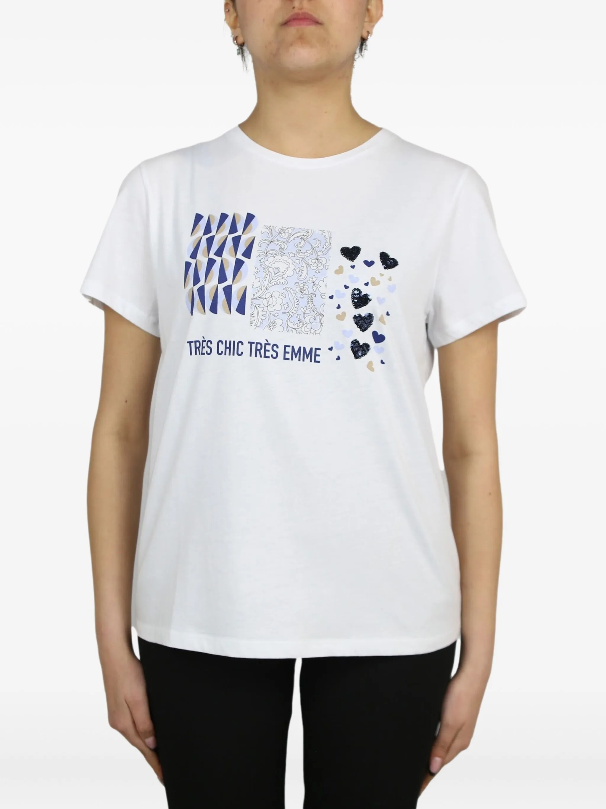 

Футболка с геометричным принтом Marella, белый