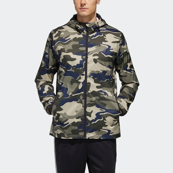 Куртка adidas Mh Wb Camo Camouflage Sports Hooded Jacket Asia Edition Camouflage, цвет camouflage — фото 3