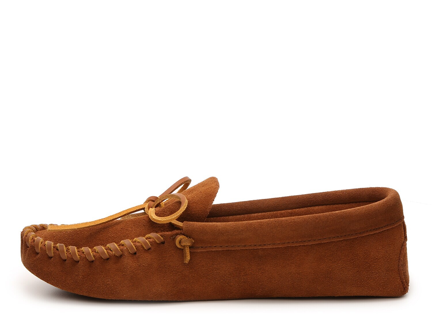Тапочки Minnetonka Leather Laced Softsole, коричневый — фото 3