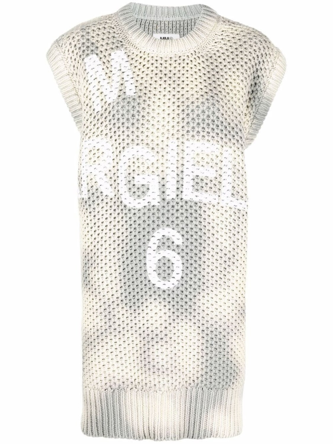 

Трикотажное платье с принтом тай-дай MM6 Maison Margiela, бежевый