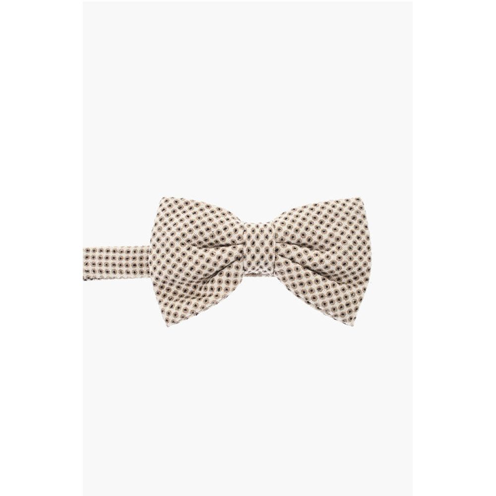 

CC COLLECTION Шелковый галстук-бабочка с геометрическим узором Corneliani, бежевый
