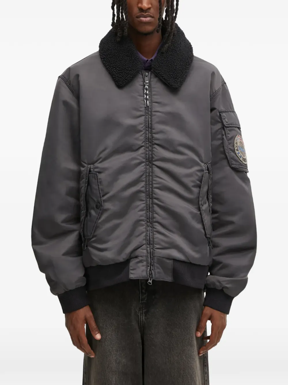 

Пиджак с фактурным воротником от A-Nemes Napapijri, серый