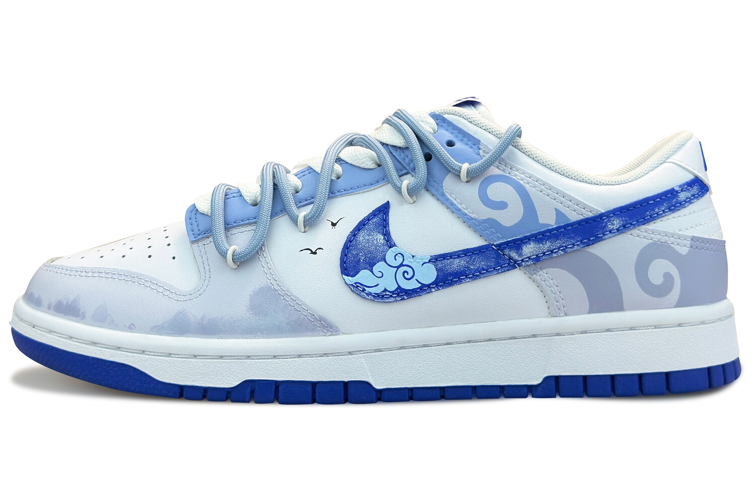 

Кроссовки Nike Dunk Skateboarding Shoes Women's Low-top Blue/white, белый/синий