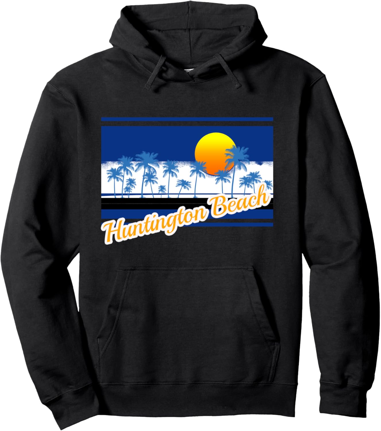 

Хантингтон-Бич Винтажная пляжная толстовка в стиле серфинга в стиле ретро Huntington Beach Retro Vintage Themed Designs, черный