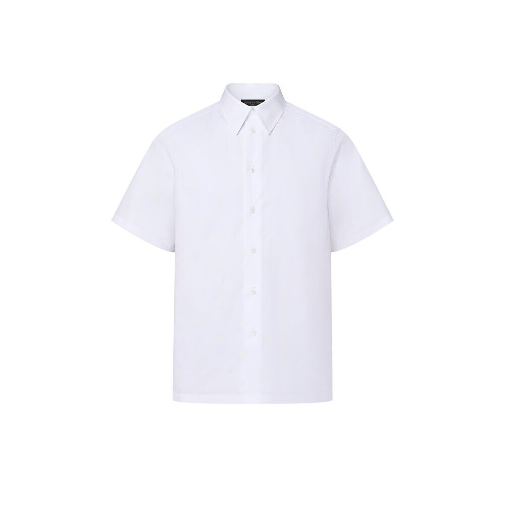

Рубашка Оксфорд с короткими рукавами LV Blason Cotton Printed Louis Vuitton, белый
