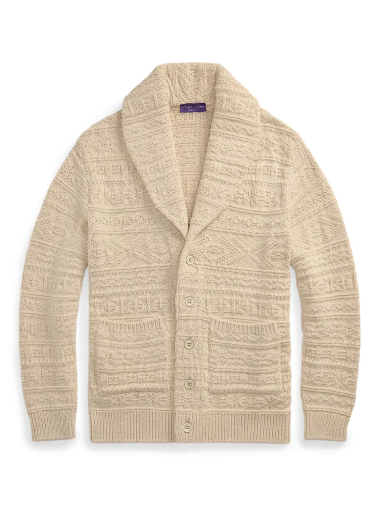 

Жаккардовый кардиган с узором Ralph Lauren Purple Label, нейтральный