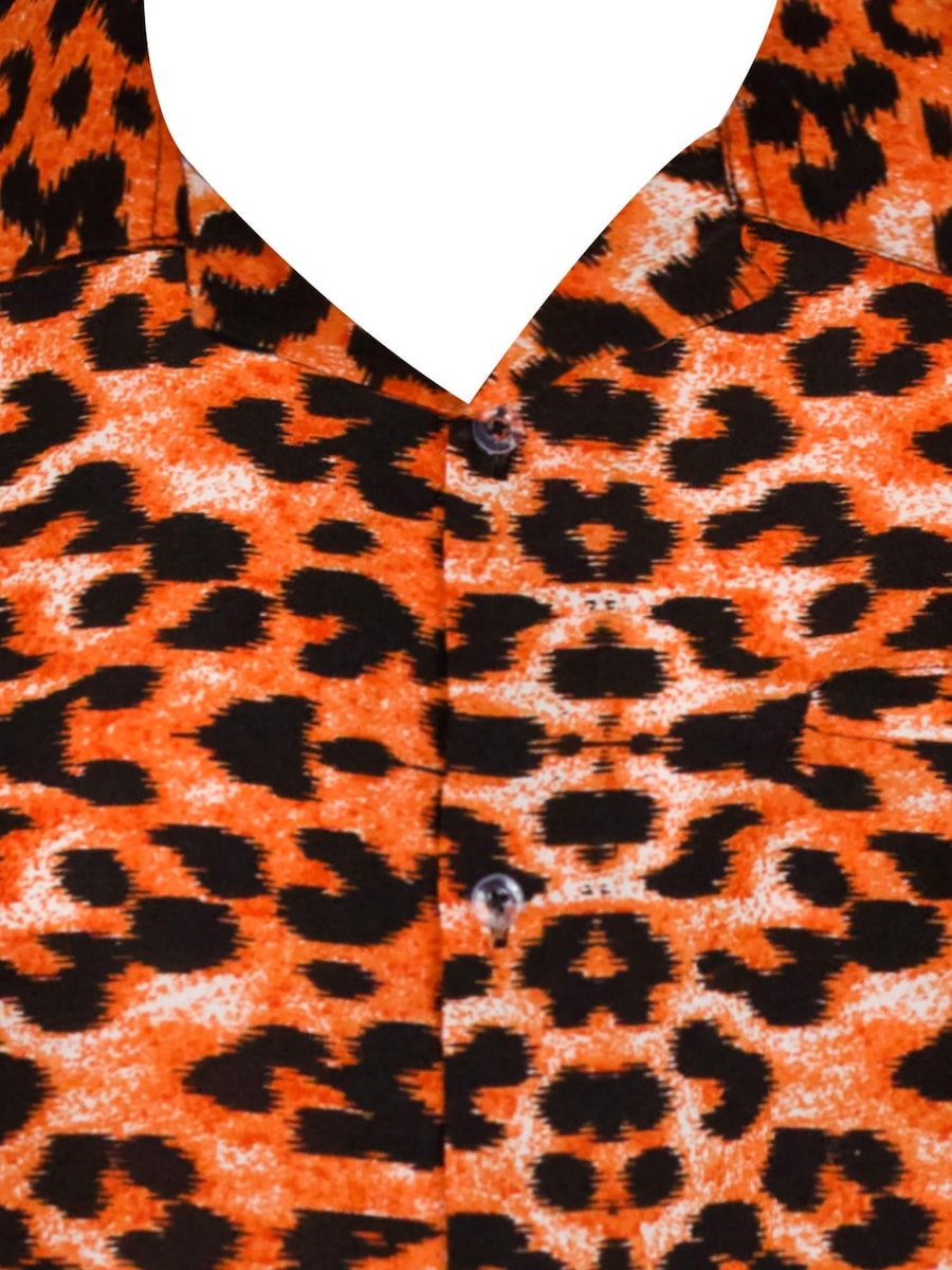 Рубашка на пуговицах классического кроя King Kameha Leopard, оранжевый — фото 3