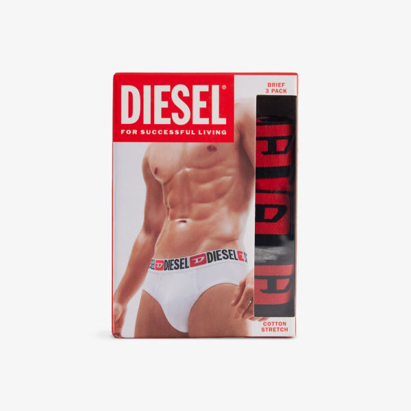 

Упаковка из трех трусов Diesel из стрейч-хлопка, серый