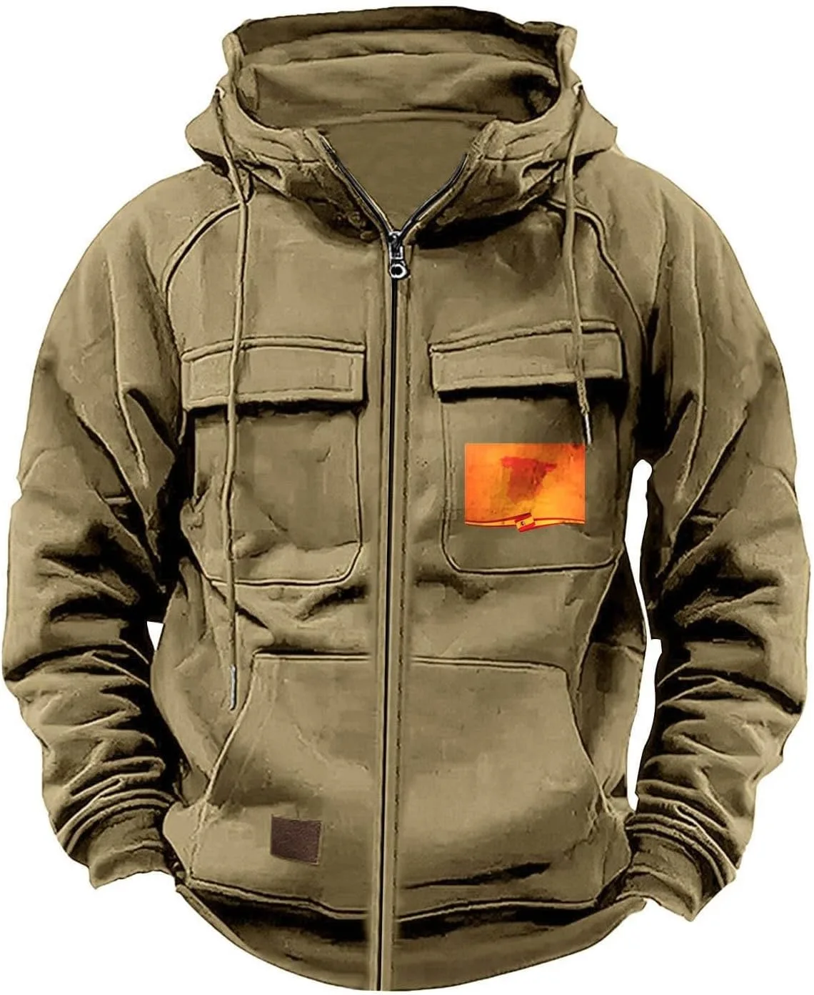 

Мужская зимняя худи-карго с капюшоном на молнии