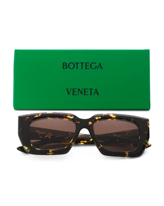 

Квадратные солнцезащитные очки 52 мм Bottega Veneta, цвет Havana Brown