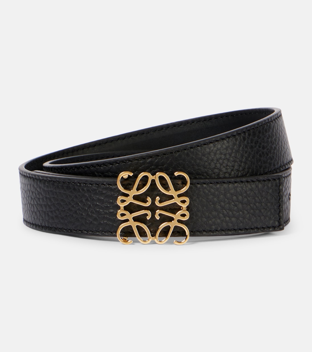 

Кожаный ремень Anagram Loewe, Black/Gold