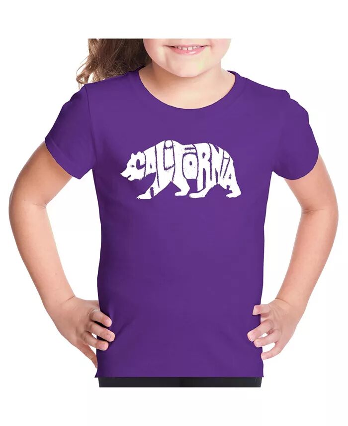 

Футболка Big Girl Word Art - California Bear LA Pop Art, фиолетовый