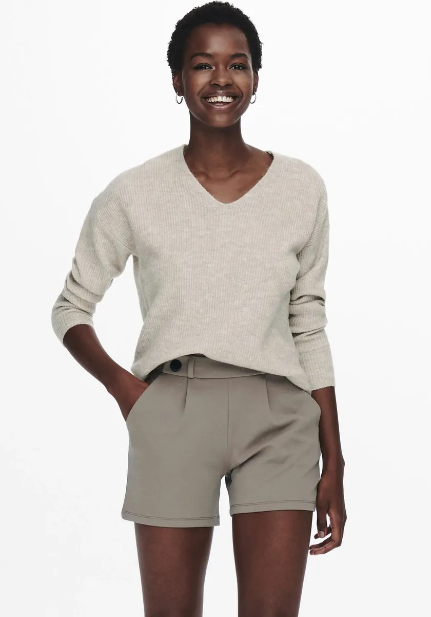 

Only вязаный свитер "ONLCAMILLA V-NECK L/S PULLOVER KNT NOOS", цвет Pumice Stone Melange